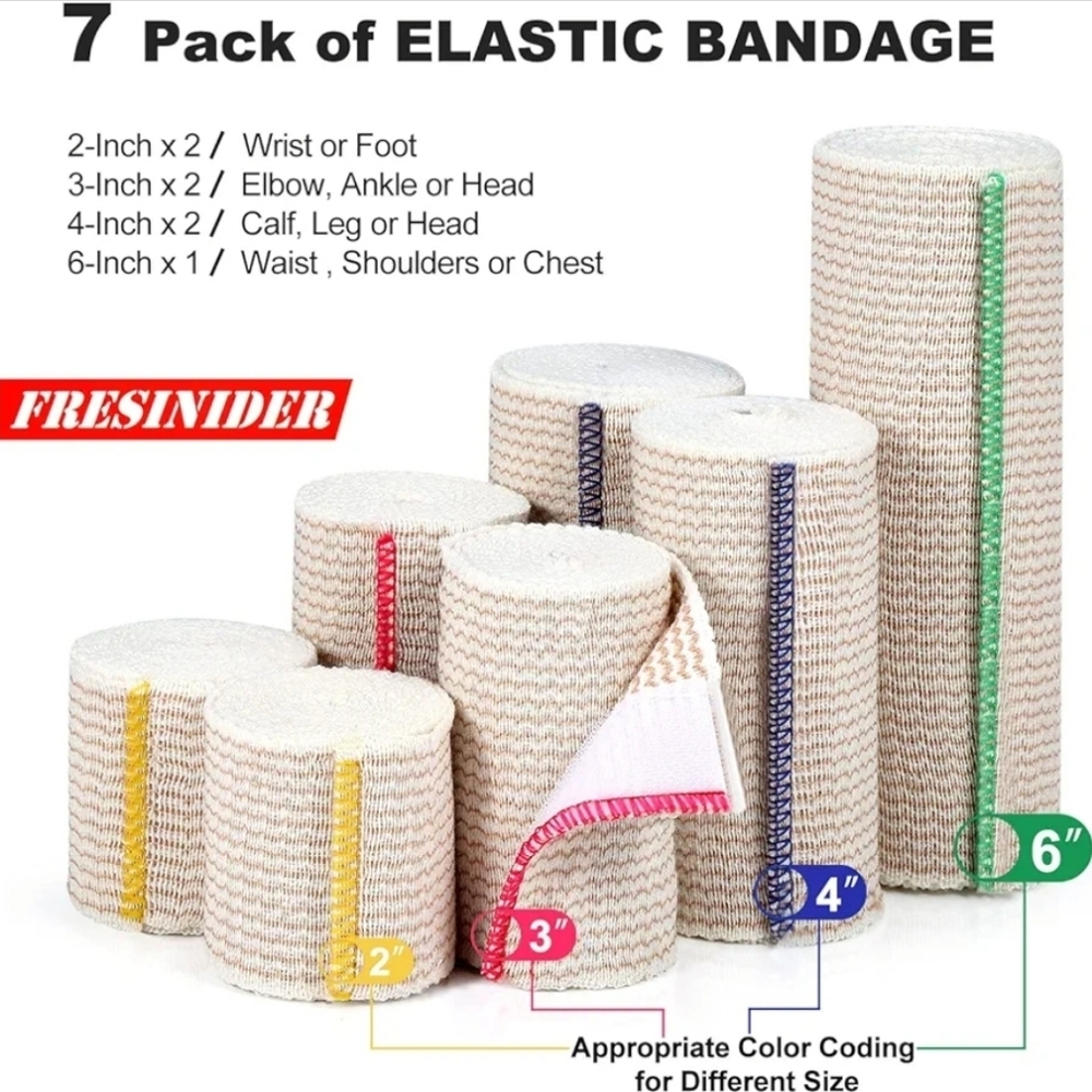 NEW Premium Elastic Bandage Wrap (7pack) Self Adhesive Cotton Latex Free